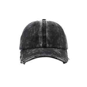 DISTRESSED BASEBALL HAT - Black