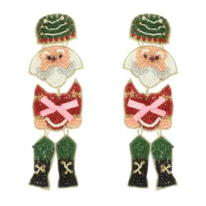 Christmas Nutcracker Seed Bead Earrings