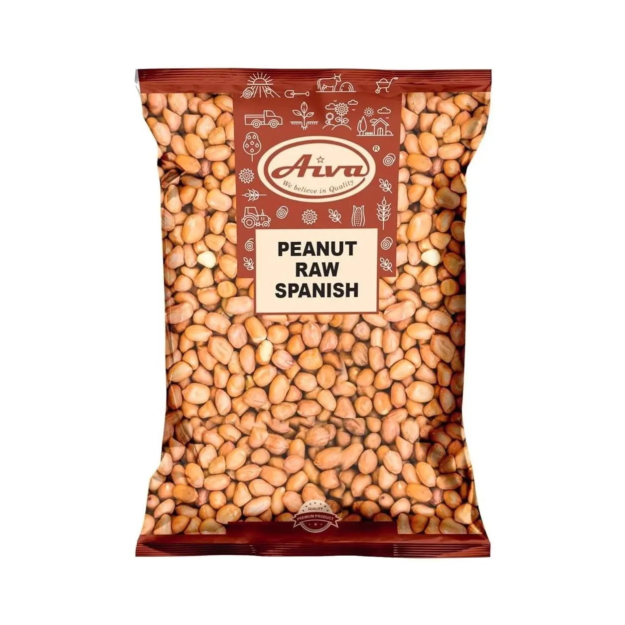 Aiva Raw Spanish Peanuts (5 LB) Bulk – Whole Unsalted Peanuts for Snacking, Cooking, and Baking | Product of USA | Spanish Premium Grade