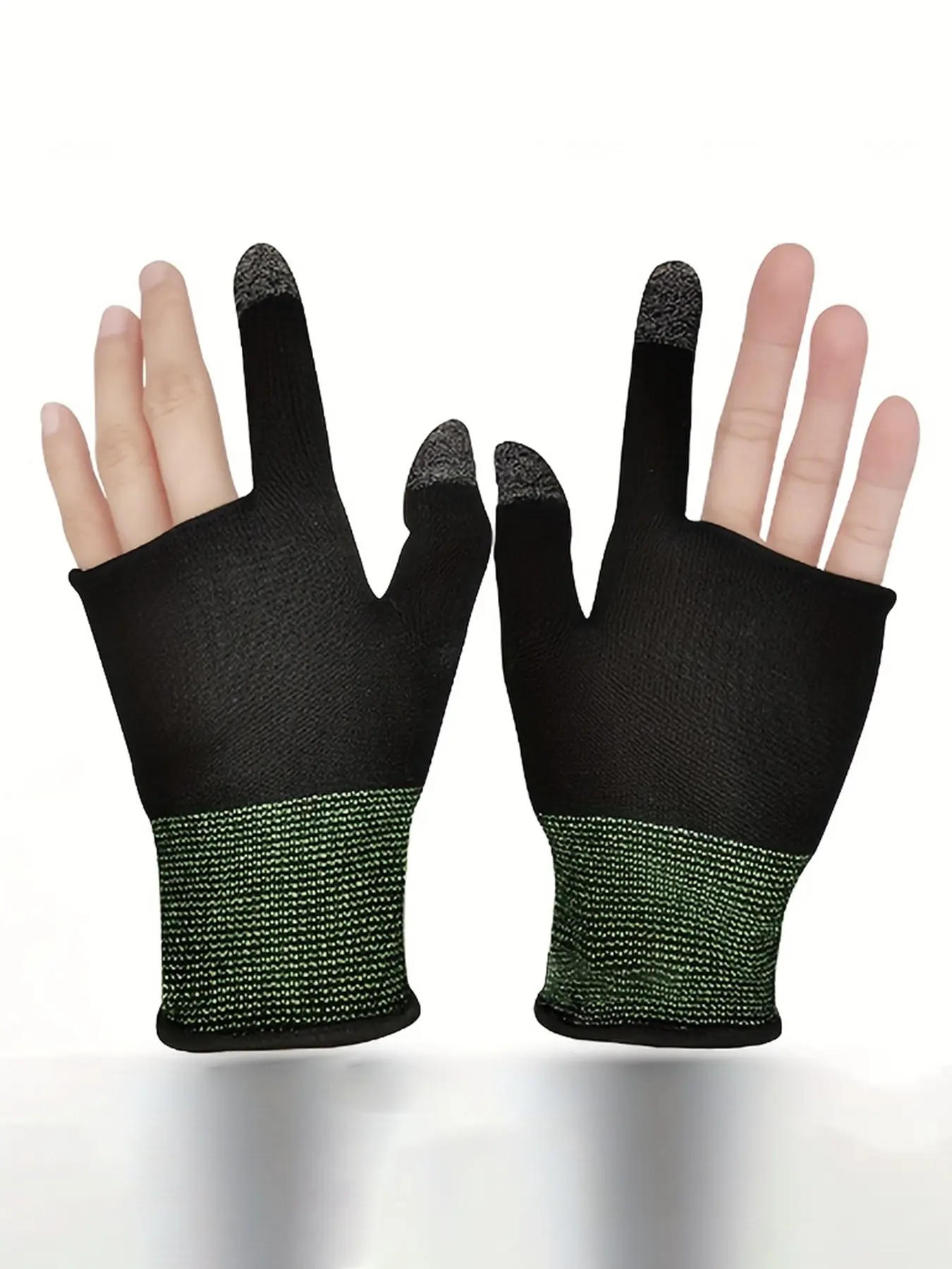 1 Pair Ultra-Thin Breathable Gaming Gloves with Touch Screen Compatibility and Thumb Sleeves for Mobile Devices and iPads Gaming Accessories -Be used for Sweaty Hands