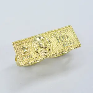 Gold Double Finger Money Ring| Bold Statement Fashion Jewelry