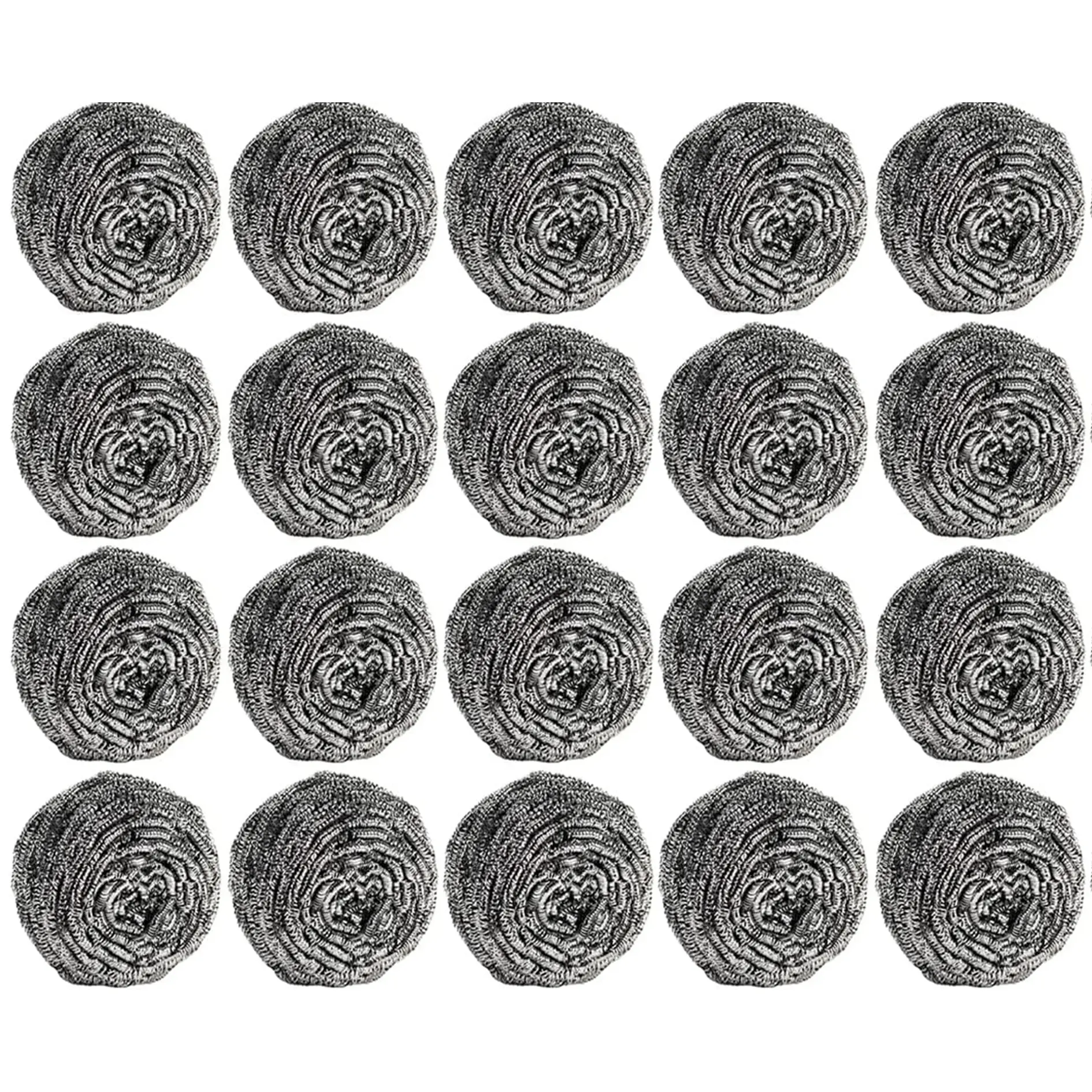 20Pcs Steel Wool Scrubber Pads for Cleaning Dishes, Pans, Pots, Ovens, Grills, Sinks - Stainless Steel Scrubbers for Kitchen, 20 Pack Cleaning Metal