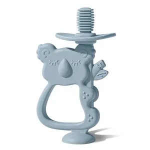 Teething Toy, Safe & Easy to Hold BPA Free Silicone Teethers, 360 °   Baby Toothbrush with Suction Base, Teether Toys Best for Babies 6-12 Months (Koala Ether)