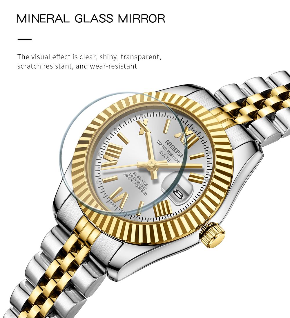 NIBOSI Rose Gold Women's Watches with Date Stainless Steel Luxury Ladies Watches with Small Writs Watches for Women Waterproof Elegant Dress Quartz Analog Women's Wrist Watches Reloj de Mujer