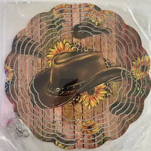 Sunflower cowboy hat 10” Wind Spinner w/free baby spinner