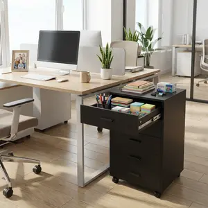 5 Drawer Rolling File Cabinet with Wheels, Mobile Storage Organizer for Home Office, Under Desk Filing Cabinet with Large Capacity