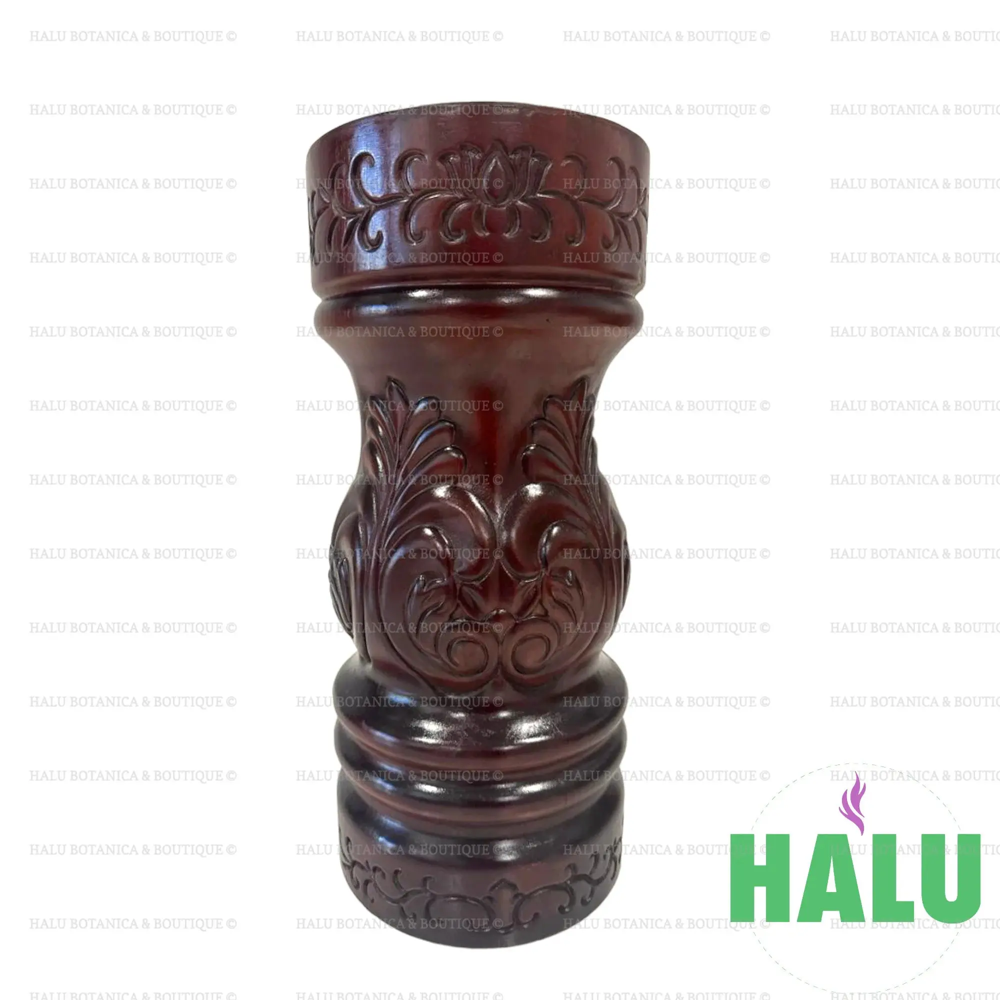 Pilon Shango Tallado Cereza/ Ifa Santeria