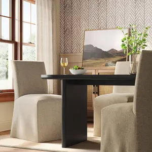 Kay Slipcovered Dining Chair in Performance Textured Weave Wheat - Threshold