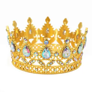 Original cross-border birthday cake decoration crown, children's alloy rhinestone crown accessory, ornament, headwear, hair accessory