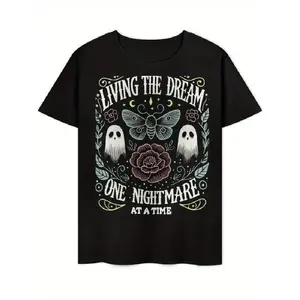 Men's Vintage-Inspired "Living The Dream One Nightmare At A Time" Graphic T-Shirt