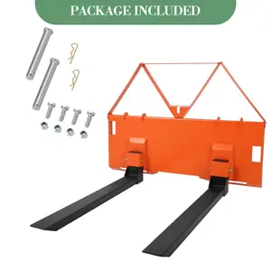 46 Inch Heavy Duty Pallet Forks For Tractor Loader 3200 Lbs Skid Steer Quick Attach Forks With 2 Inch Hitch Ball Universal Pallet Fork Attachment For Farm Warehouse Material Handling