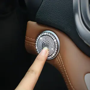 Rhinestone Decor Car Start Button Cover, Car Start Button Protective Cover, Universal Car Interior Accessories for Women & Men