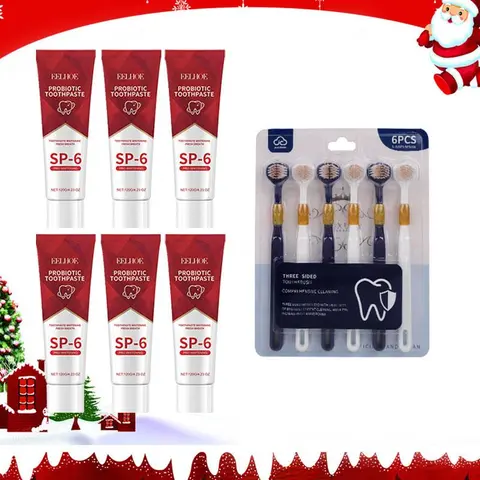 Probiotic Toothpaste & Toothbrush Set, 6 Counts Toothpaste & 6 Counts Toothbrush, Oral Care Products for Daily Use, Dental Care Products, Teeth Cleaning