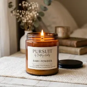 Pursuit By Brittany Ashley Baby Powder Soy Wax Candle for Home Decor - Ornaments Freshener Decoration