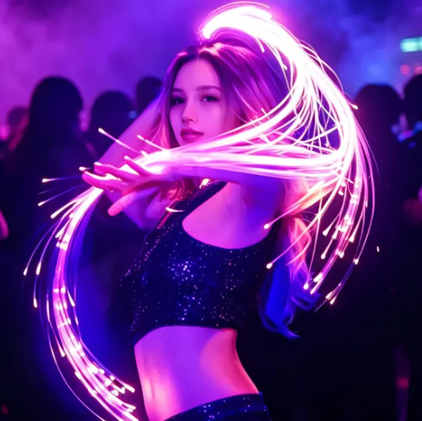 6 FT Fiber Optic Whip - 7 Colors, 5 Modes, 23 Pixel Effects - Novelty Lighting Rave Accessory for Dancing, EDM Festivals