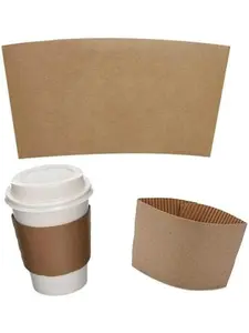 Disposable Coffee Cup Sleeves – Kraft Paper Insulated Hot Cup Holders for 8oz–20oz Cups – Protect Hands from Heat – Eco-Friendly, Recyclable Drink Sleeves – Pack of 100ct