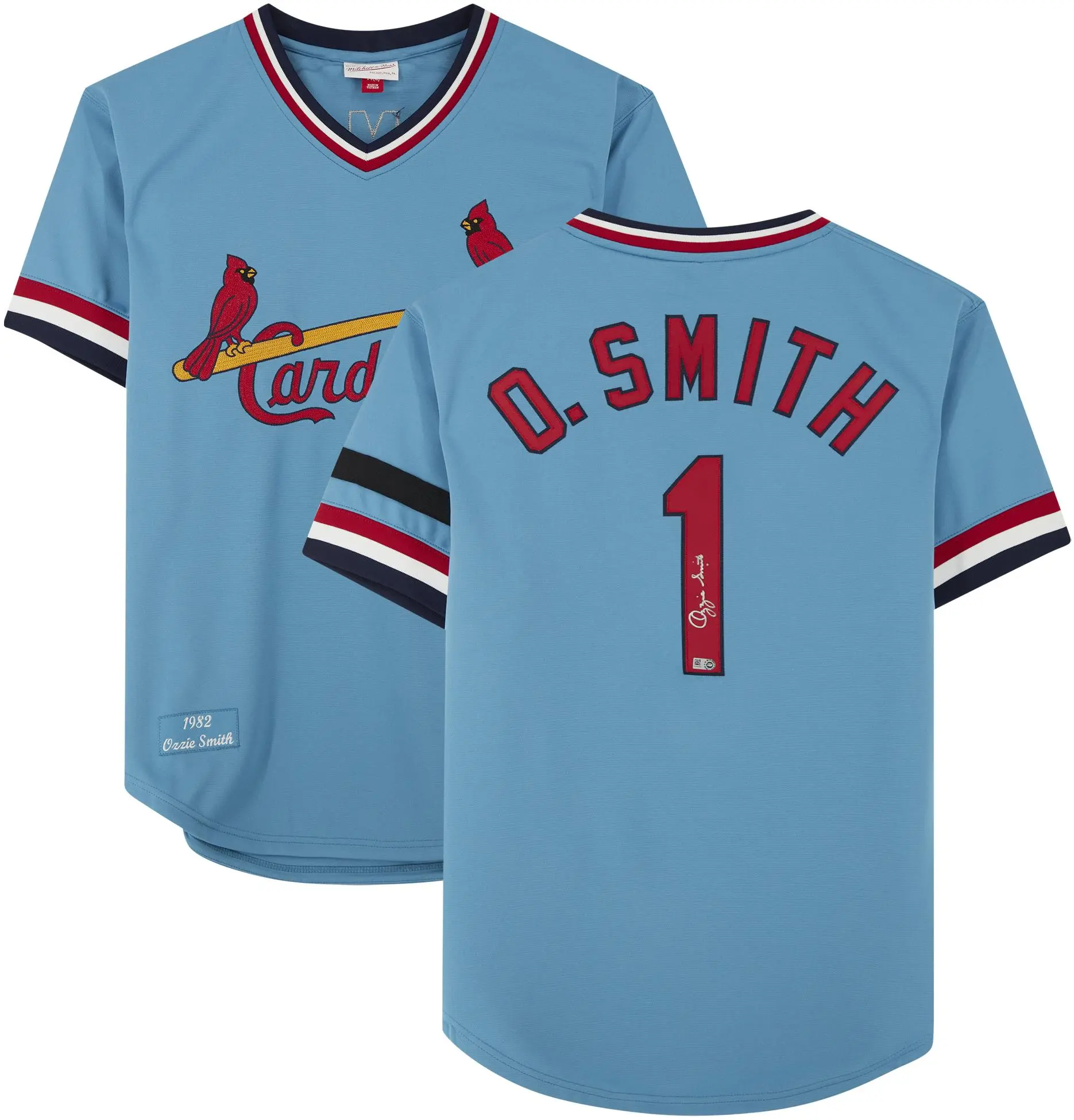 Ozzie Smith St. Louis Cardinals Autographed Light Blue Mitchell & Ness Authentic Jersey - Fanatics Authentic Certified