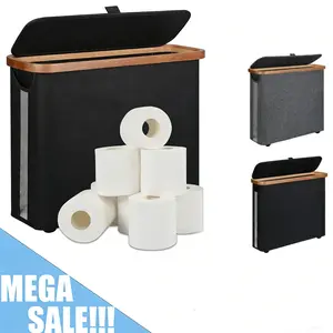 [2026 Upgraded] Toilet Paper Storage Stackable Foldable Ultimate Bathroom Organizer Single Piece Water Resistant Basket Elegant Holder