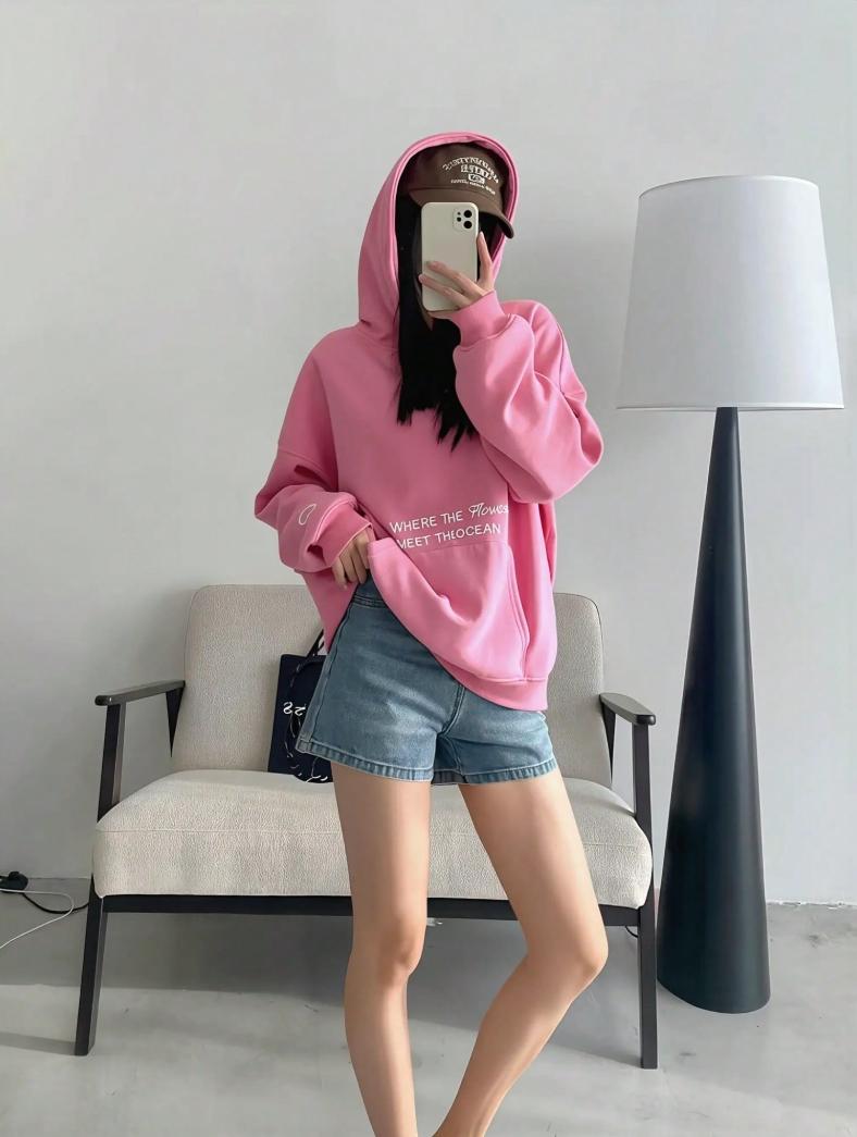 Men’s and women’s Y2K floral embroidered hoodie — aesthetic preppy graphic sweatshirt; cute hood design featuring “Where Flowers Meet the Ocean”; all oversized embroidery; suitable for Christmas, Halloween, and Thanksgiving; menswear tops; pullover long s