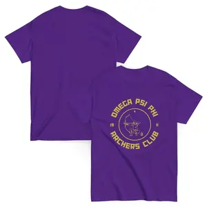 Omega Psi Phi Archers Club Classic Tee | Purple & Gold Fraternity Shirt