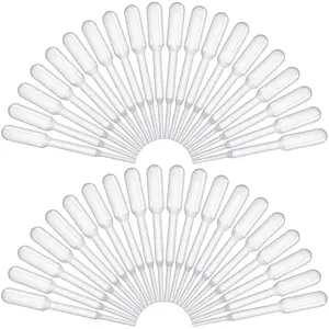 BronaGrand 200 Pieces Graduated Transfer Pipettes Plastic Eye Dropper Disposable Essential Oils Pipettes,Clear,Capacity 0.2ml