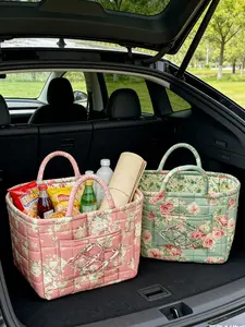 Car Storage Basket Organizer, Multi-Purpose Car Interior Accessory, Durable Space-Saving Vehicle Design, Casual Animal Pattern, Car Accessories, Girly Car Accessories