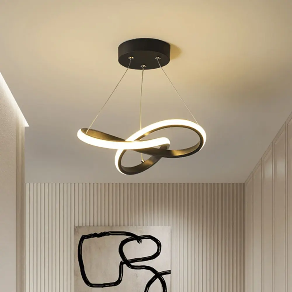 Modern LED Pandent Light, Led Pendant Light, Led Lights Bedroom, Hard Wiring Clover Line Design, Gold 30cm Three-Color Dimmable Lighting, Wall-Mounted Ceiling Spot for Hallway, Bedroom, Dining Room, Modern Mood Lighting