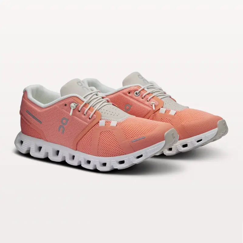 On Women's Cloud 5 Running Shoes, Flamingo & Pearl - Full Size