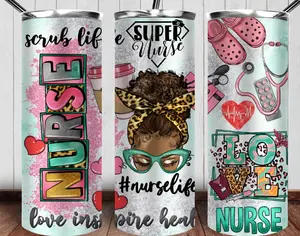 20oz Super Nurse Tumbler, Double Wall Stainless Steel, Holds Hot and Cold Drinks Drinkware Flasks