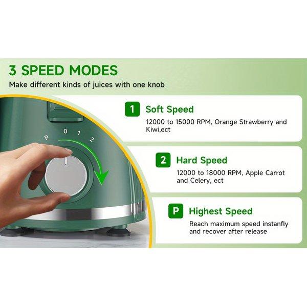 500W Centrifugal Juicer Machine – 3 Inch Wide Feed Chute for Whole Fruits & Vegetables, Dual Speed, Easy Clean Stainless Steel Juicer, High Juice Yield