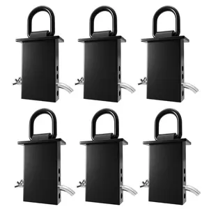 6 Pack Heavy Duty 1/2" Stake Pocket D Rings,12,000 lbs Break Strength Adjustable Tie Down Anchors for Flatbed Trucks & Utility Trailers | 4 Hole Adjustment