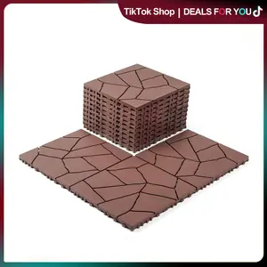 Interlocking Deck Tiles, 44 Pack , 12"x12" Waterproof Outdoor Flooring All Weather Use, Patio Floor Decking Tiles for Porch Poolside Balcony Backyard foam marble wpc frameless shower door Reinforced Garage Screen