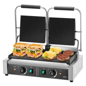 Spring new arrivals Commercial Panini Press Grill Electric Sandwich Maker Griddle Plate 19"x9"
