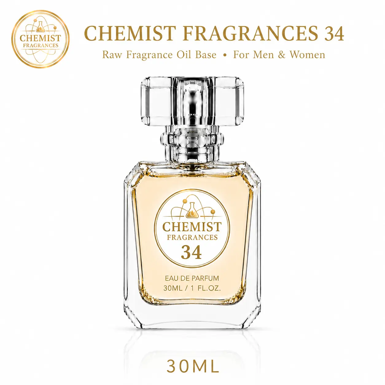 30ML Raw Fragrance Oil Base Chemist Fragrance 34 for Men & Women 50ML & 100ML