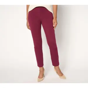 Susan Graver Weekend Petite Premium Stretch Slim- Leg Ankle Pants