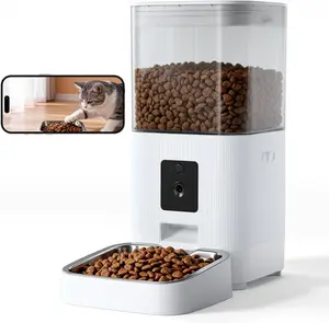 KISSAIR Automatic Pet Feeder, 2.4G WiFi & APP Control, 2MP Visual & 2-Way Audio, 10s Recording, Anti-Jam Detachable Bowl, Dual Power, Child Lock, Food/Low Battery Alert​