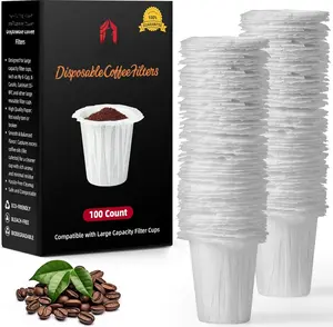 Disposable Coffee Filters for My K-Cup, K-Carafe, Cuisinart SS-RFC and Other Large  Filter Cups (White 100 Count)