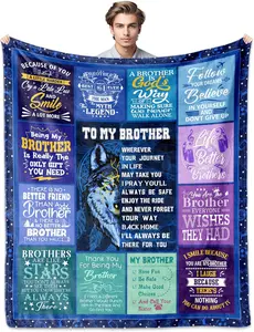 Brother Gifts, Gifts for Brother Blanket 60"X 50", Gifts for Brother from Sister, Brother Birthday Gifts, to My Brother Adult Blanket, Big Brother Gift Ideas for Fathers Day Valentines Christmas