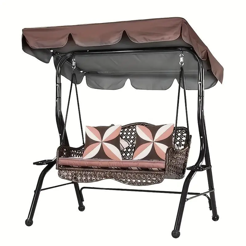Waterproof Sun Protection Swing Cover, UV Resistant Plastic Frame, Outdoor Garden Patio Shade Replacement, Dust Proof Rust Prevention, Patio Swing Chair