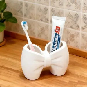 Bathroom Toothbrush Holder Rack, Butterfly Design Plastic Storage Organizer, Cute Bathroom Accessories for Daily Use