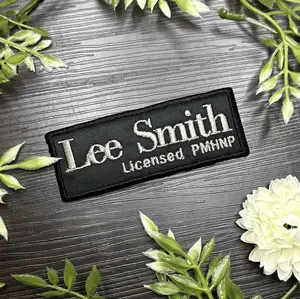 "Lee Smith" Clinical Trial RPGMaker Game Iron-On Embroidery Patch for Cosplay, Itabag, Jacket, Hat - Durable Twill, Premium Polyester Embroidered Patch