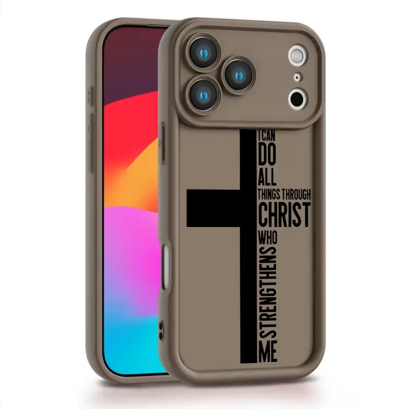 Inspirational Cross & Philippians 4:13 Scripture Phone Case for iPhone 17-11,X,XS - Thick Soft TPU Back, Raised Camera Step, Cloud-Like Comfort, Reliable Lens Protection - Mobile Phone Accessory