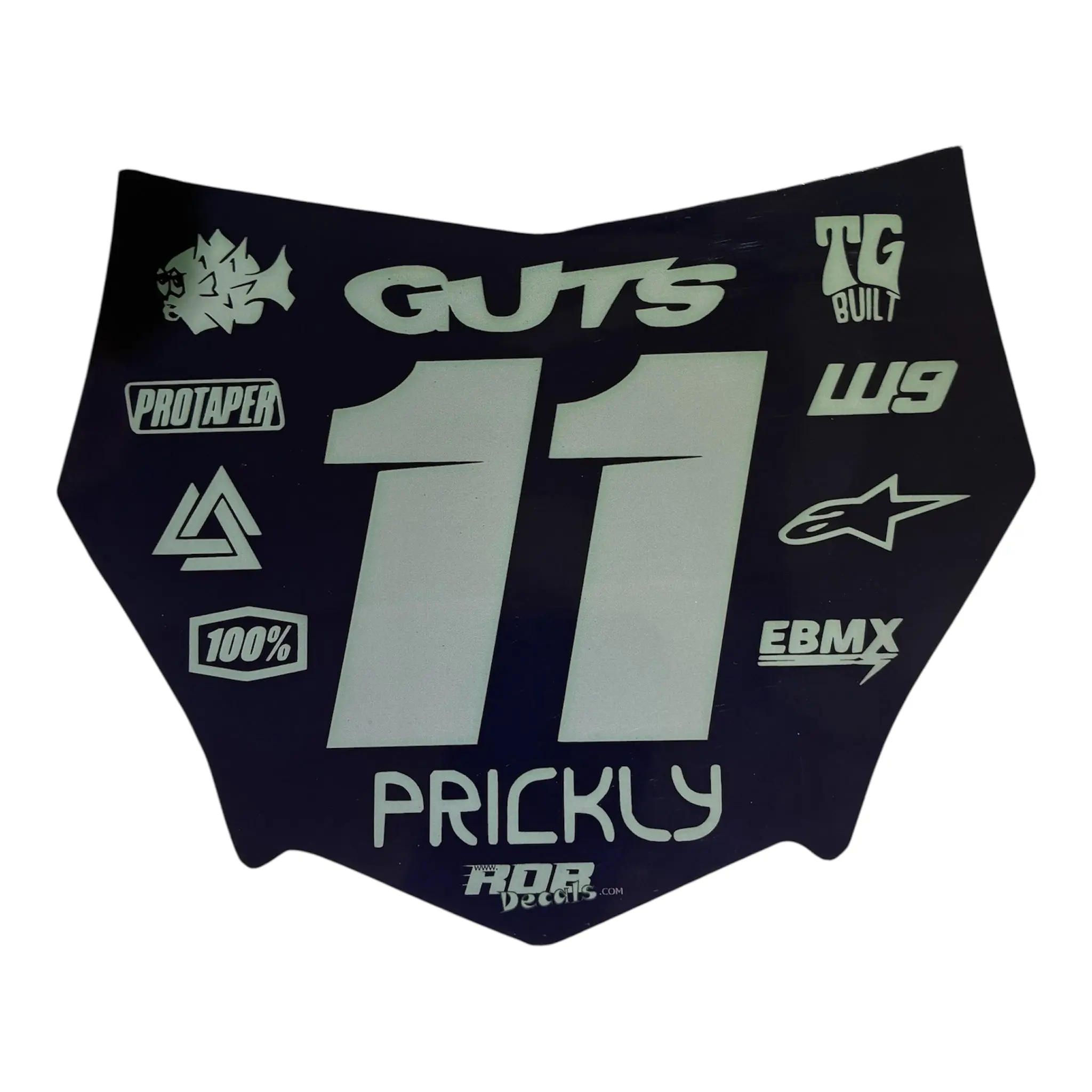 MotoCutz Plate Decal — 11 Logo — Gray