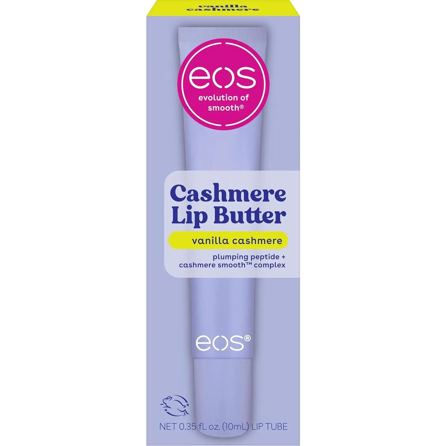 eos Cashmere Lip Butter – Vanilla Cashmere, Smoothing Lip Mask & Moisturizer with Plumping Peptides & Shea Butter, 0.35 fl oz