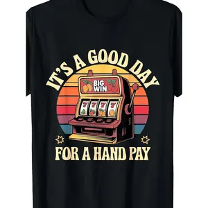 Men'S Slot Machine Slots Day Handpay Hand Pay Men Youth T-Shirt | Casual Style, Perfect for All Seasons, Regular Fit, Plus Size