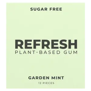 Refresh Gum Plant-Based Gum, Garden Mint, 12 Pieces