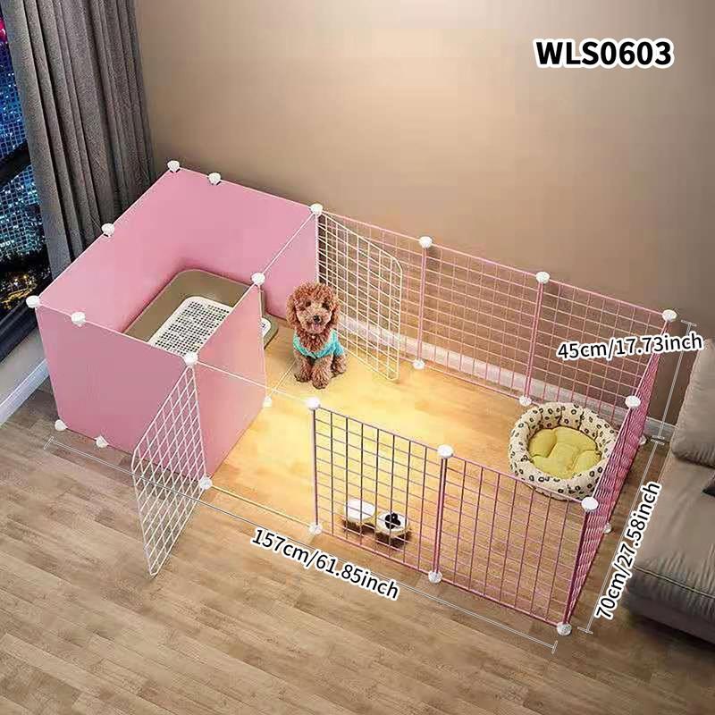 Pet Fence Dog Isolation Free Combination Indoor Small Dog House with Toilet Area Home Fencing Dog Cage, Portable Pet Enclosure for Dogs, Durable Puppy Playpen