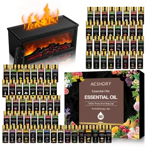 Fireplace Flame Air Diffuser Humidifier,7 Colors Aromatherapy Essential Oil Diffuser,Ultrasonic Aroma Humidifier with Timer for Home,Bedroom,Office,Yoga (Black, L)