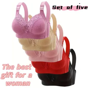 Women’s Ultra Soft Seamless Bras, Wireless & Breathable with Adjustable Straps for All-Day Comfort, Everyday Lingerie Essentials (3 or 5 Pack) -RR