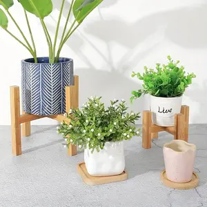 Minimalist Wooden Plant Stand Set, Bohemian Mid-Century Modern Style, Ideal for Indoor Plants, Succulents, Flowers, Home Decor Gift, Planting Stand